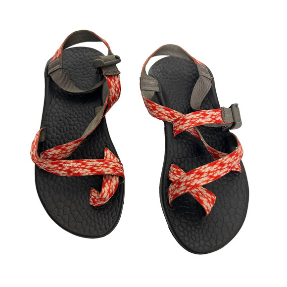 Chaco Womens US 9 Eco Tread Orange Black Z Toe Loop Slingback Hiking Sandals - Picture 1 of 11